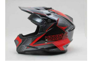 Шлем KIOSHI Holeshot 801 кроссовый, Серый/красный, S, 304171-21