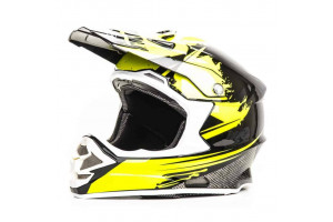Шлем мото кроссовый HIZER D6915 #2 (XL) black/yellow